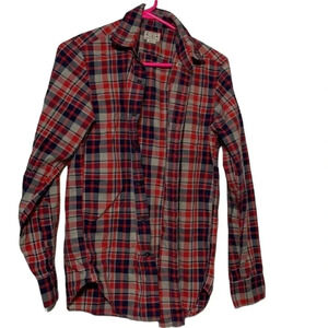 J.CREW Factory women extra small red flannel